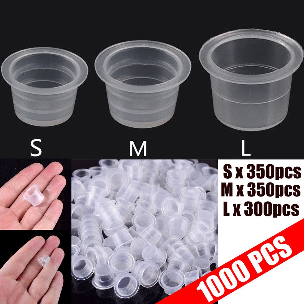 1000Pcs Disposable Small Ink Pigment Caps Plastic Cups Holders Tattoo Supplies: Default Title