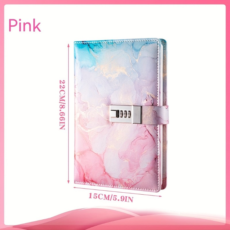 A5 Password Book With Lock Journal Journal Book Student Notepad Stationery Notebook: WHITE