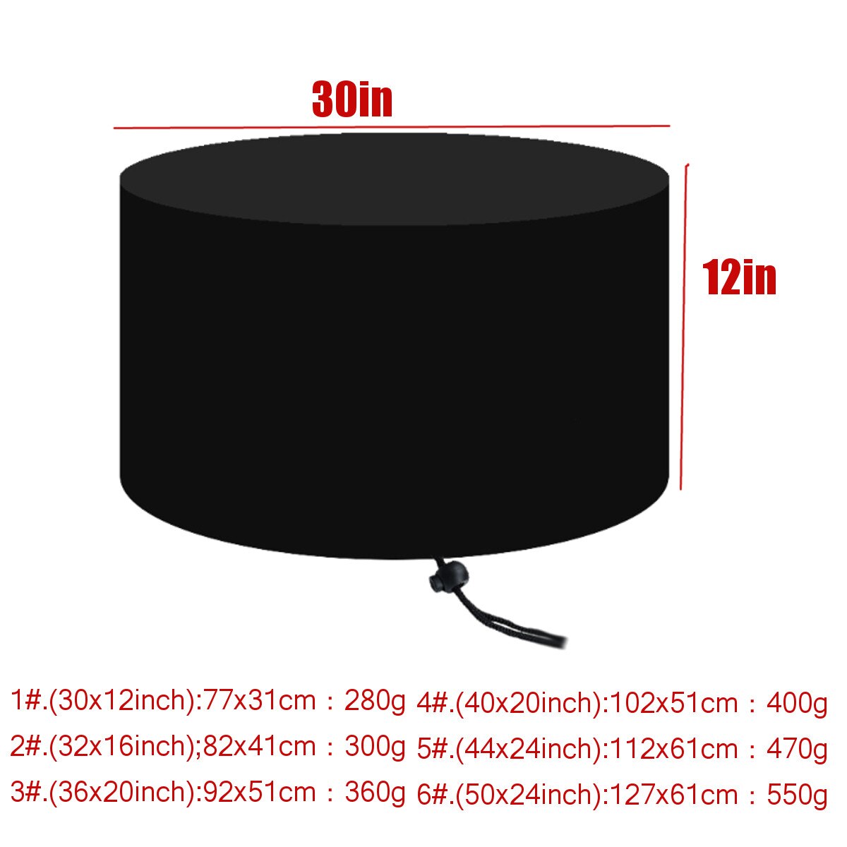 6 Sizes Waterproof Patio Fire Pit Cover Black UV Protector Grill BBQ Shelter Outdoor Garden Yard Round Canopy Furniture Covers