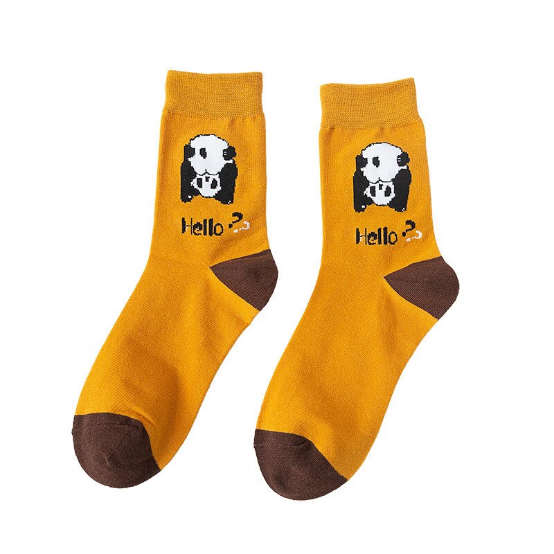 Meias femininas animal panda engraçado meias criativo streetwear doce bonito coreano kawaii dos desenhos animados meias skarpetki sokken calcetines soks