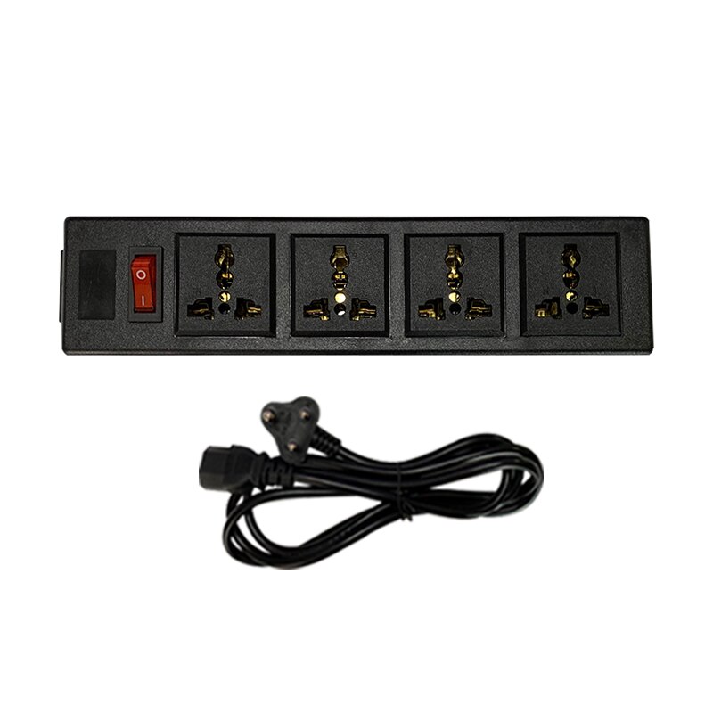 universell 4- -biter stikkontakt  c14 -kontakt med bryter oss au uk italia sør-afrika india pdu-kontakt med  c13 strømkabler 1.5m