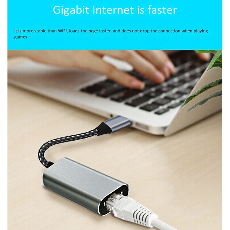 -TYPE-C to Ethernet Adapter, RJ45 Gigabit Ethernet Network Adapter, for Win8/10 and Apple Mac Os System