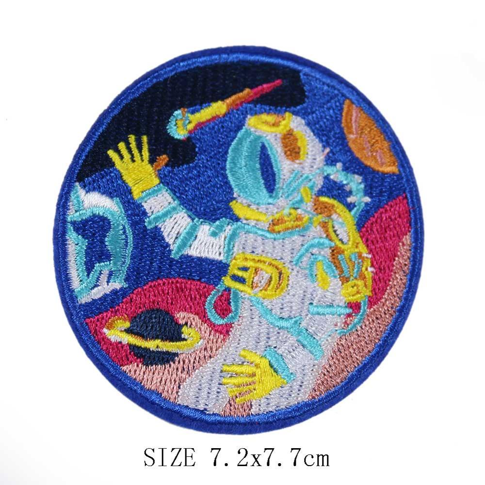Arrial Planet Explorer Universe DIY Embroidered Patch Funny Astronauts Spaceman Space Badge Sew Iron on Applique Badges: 09