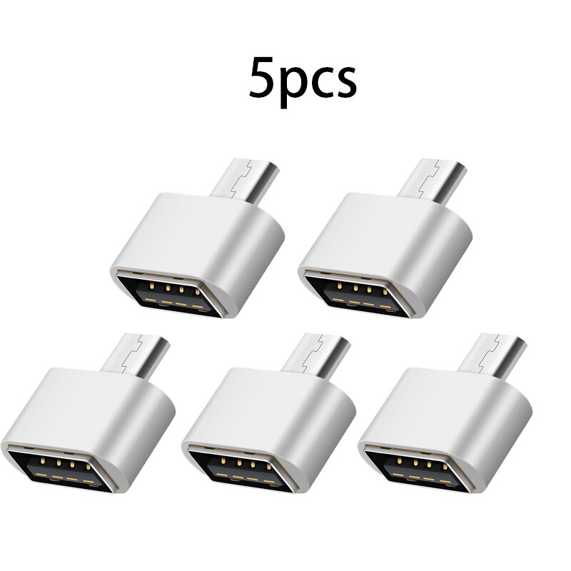 1/5 stücke Mini Micro USB Stecker Auf USB 2,0 Buchse Adapter OTG Konverter Für Android-Handy: 5white