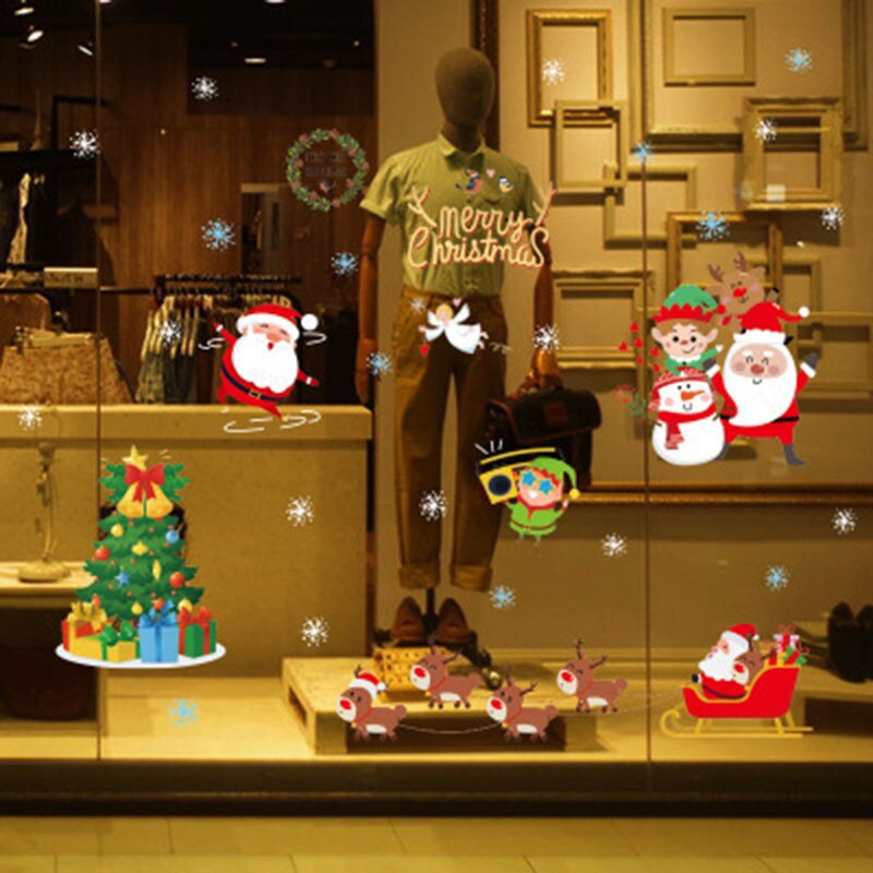 Christmas decorations scene layout decoration stickers window glass window stickers wall stickers