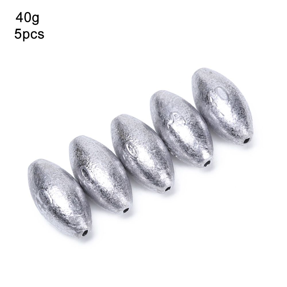 Plomos de pesca en forma de aceituna, 5 piezas, 3/5/8/10/15/20/30/40g, con apertura de peso adicional, Conector de gancho: 40g