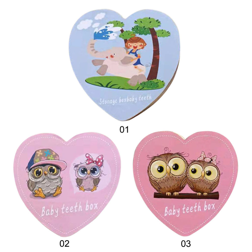 Fallen Tooth Box Storage English Spanish Text Baby Boy Girl Wood Case Save Milk Teeth Collection Organizer Holder