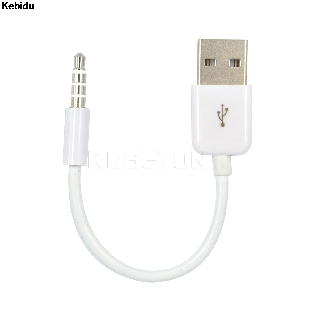 Kebidu 3.5Mm Jack/Plug Usb 2.0 Lader Datakabel M Naar M Audio Hoofdtelefoon Adapter koord Voor Apple Ipod [Wit]