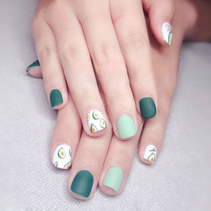 Fruits Avocado Nail Art Stickers for Nails Art Self Adhesive Decals Manicure Nails Accessoires Stickers
