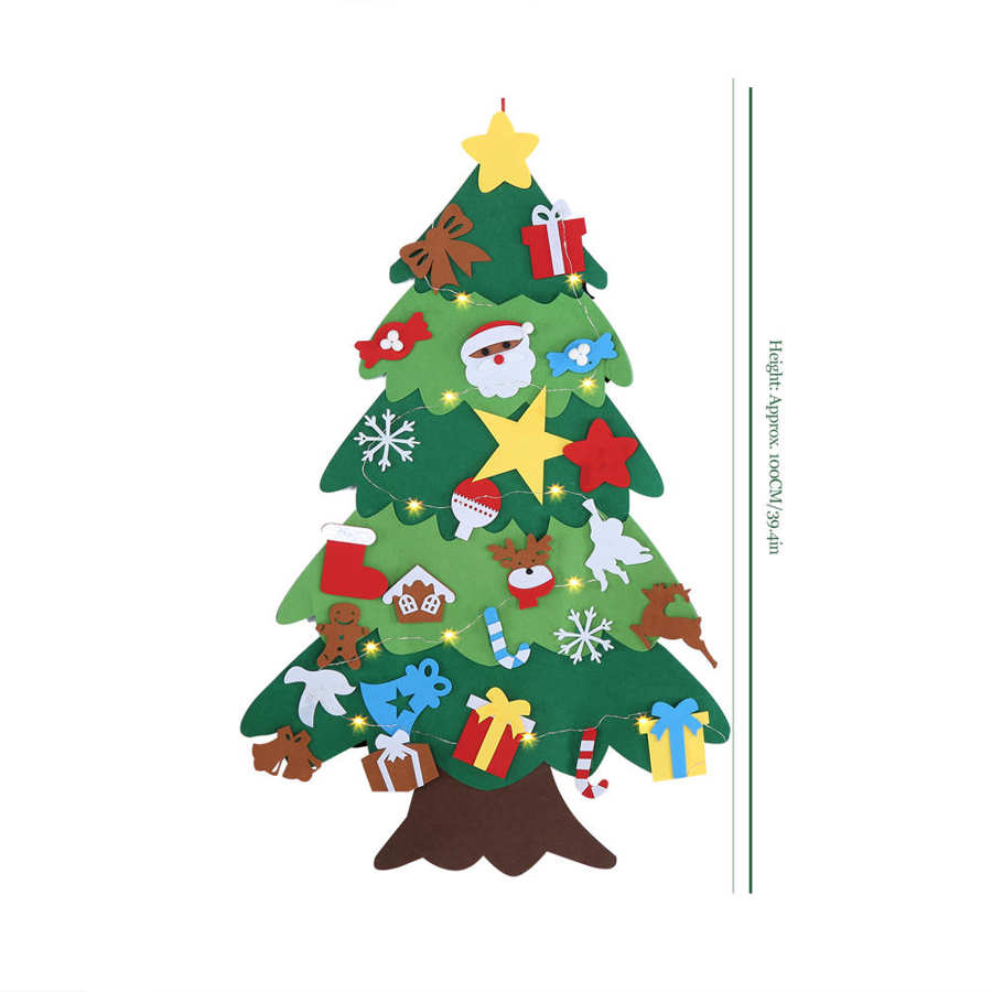 Kerst Decoratie Muur Opknoping Kerstboom Vilt Diy Party Ornament Met Led Party Decoratie