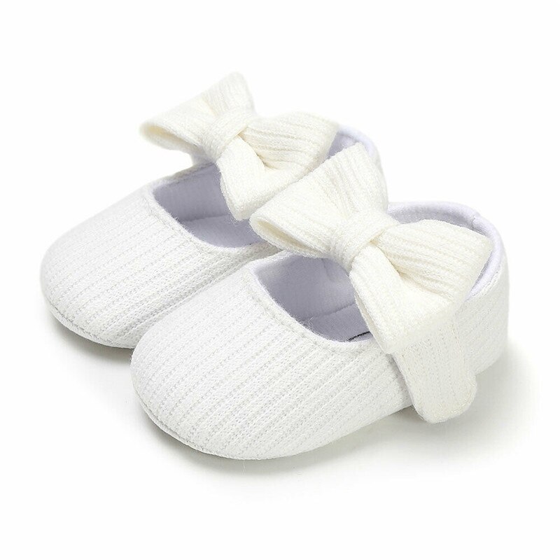 Emmababy schattige babyslofjes peuter baby jongen meisje gebreide wieg casual schoenen schattige strik antislip prewalker babyslofjes: Wit / 12