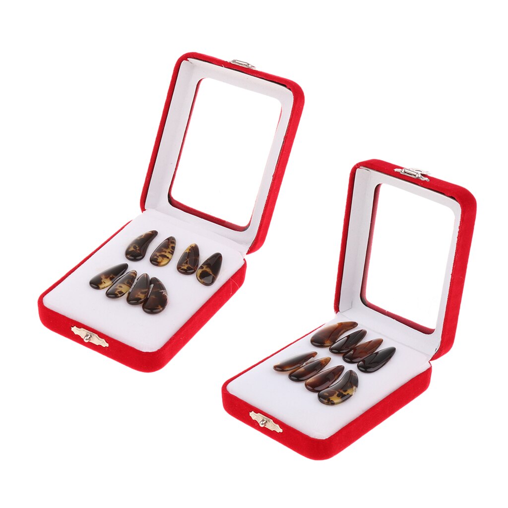 2 pakke guzheng finger plukker med rille bue gu zheng negle pluk fineste