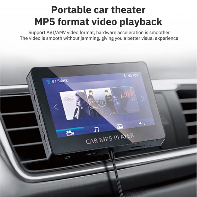 Reproductor de música MP5 para coche, dispositivo electrónico con Bluetooth 5,0, transmisor FM, compatible con disco TF U, M6