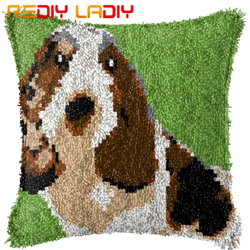 Latch Hook Kits Make Your Own Cushion Cat Flowers Pre-Printed Canvas Crochet Pillow Case Latch Hook Cushion Cover Arts &amp; Crafts: BZ934