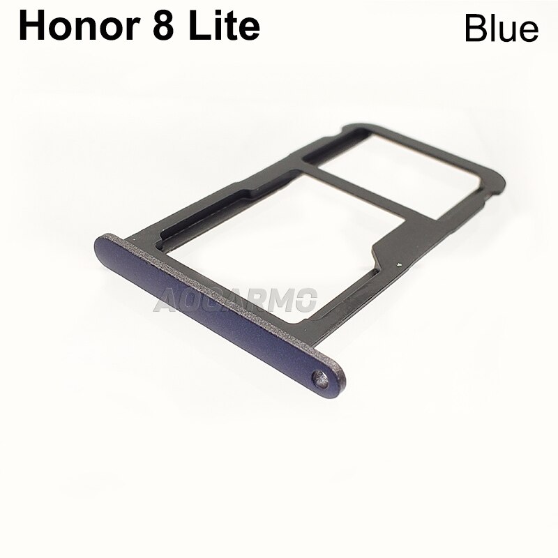 Aocarmo sd microsd holder nano sim kortspor for huawei honor 8 lite erstatningsdel: Blå