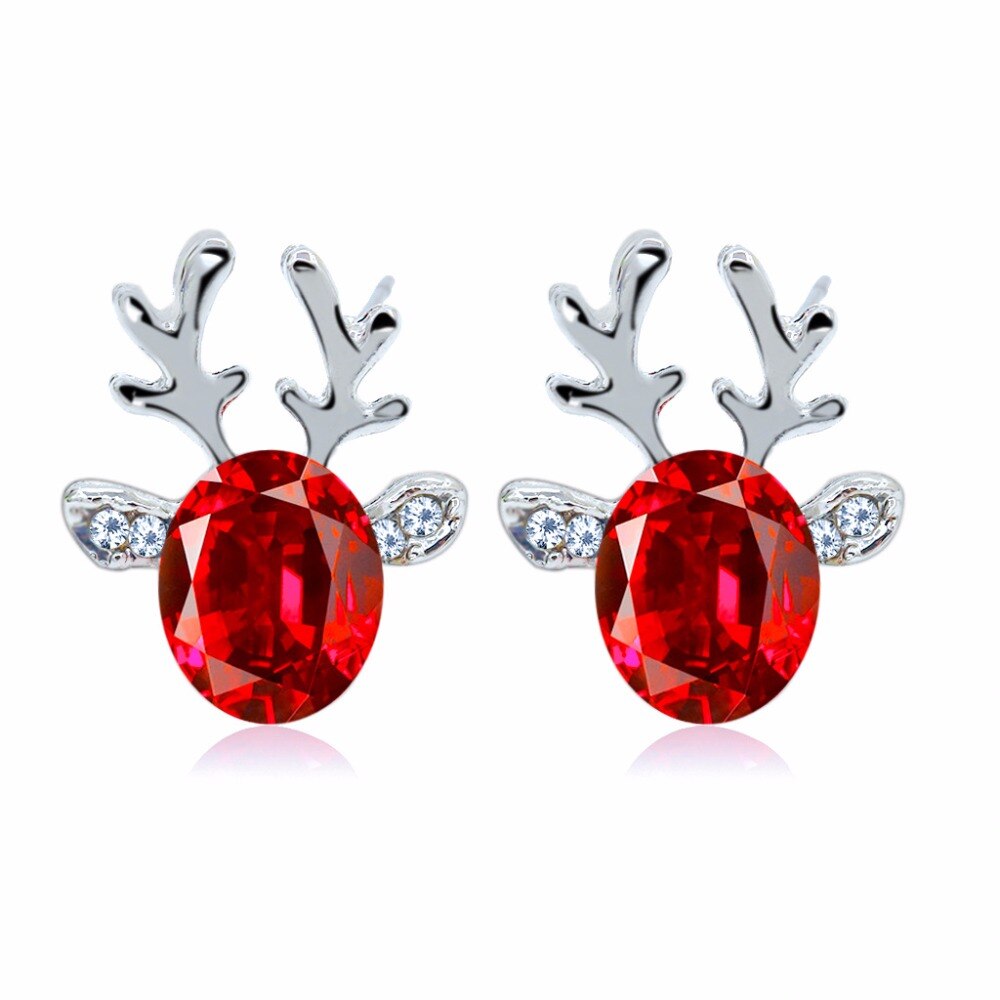 Octbyna-pendientes de venado de cristal con diamantes de imitación, joyería ,