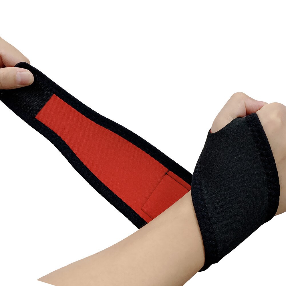 1 stück handgelenkbandage zur unterstützung von handgelenken und händen im fitnessstudio, verstellbarer bandagenriemen, handgelenkstützen für sport- und gewichtheberhandschuhe: C-rot