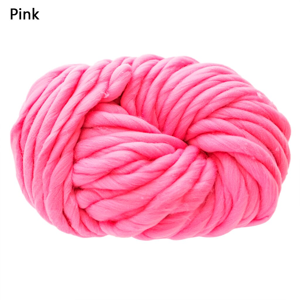 Super volumoso braço tricô lã roving malha cobertor chunky fio de lã super grosso para tricô diy crochê tapete chapéus: Pink