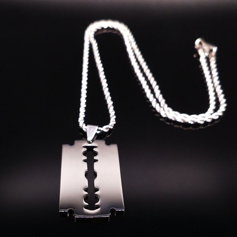 Moda Naszyjniki z ostrzami ze stali nierdzewnej Złoty kolor Długi naszyjnik Biżuteria dla kobiet lub mężczyzn collares largos de moda N445S01