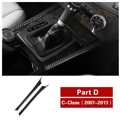Car Styling Decorative Carbon Fiber Gear Central Control Panel Sticker Decal For Mercedes-Benz C Class W204 2007-13: C