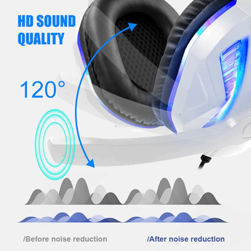 Datorspel headset pc gamer trådbundna hörlurar med mikrofon 3.5 jack usb cosque led bas cascos för telefon  ps4 laptop barn