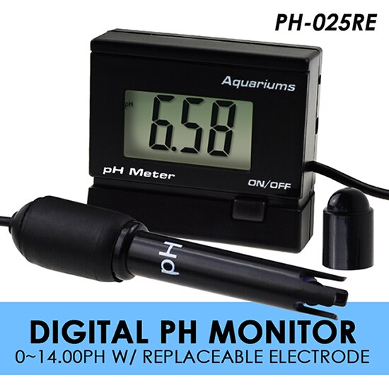 Digital pH Monitor Meter ATC 0.00~14.00pH 1-1.5M Cable Electrode Probe Water Tester Kit Spa Tank Pool Aquarium Lab: PH-025RE