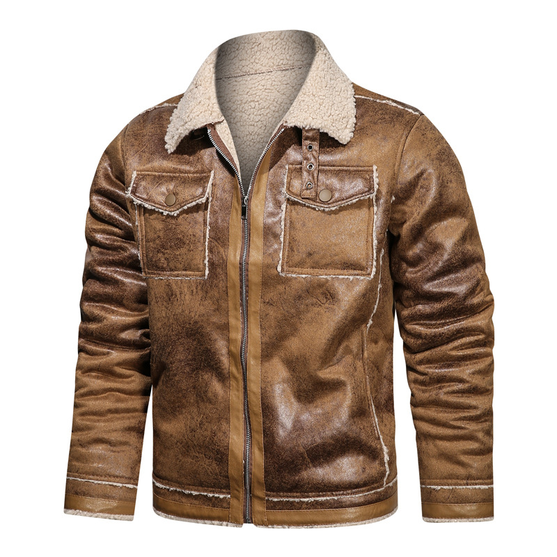 Winter Heren Leren Jas Oversized Bovenkleding Retro Casual Jassen Heren Bont Motorjassen A2fh06: M / Clear