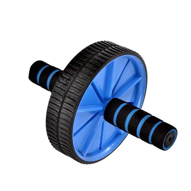 Abdominal Exercise Roller Double Wheel Abdomen Training Roller Mute Abdominal Wheel Blue