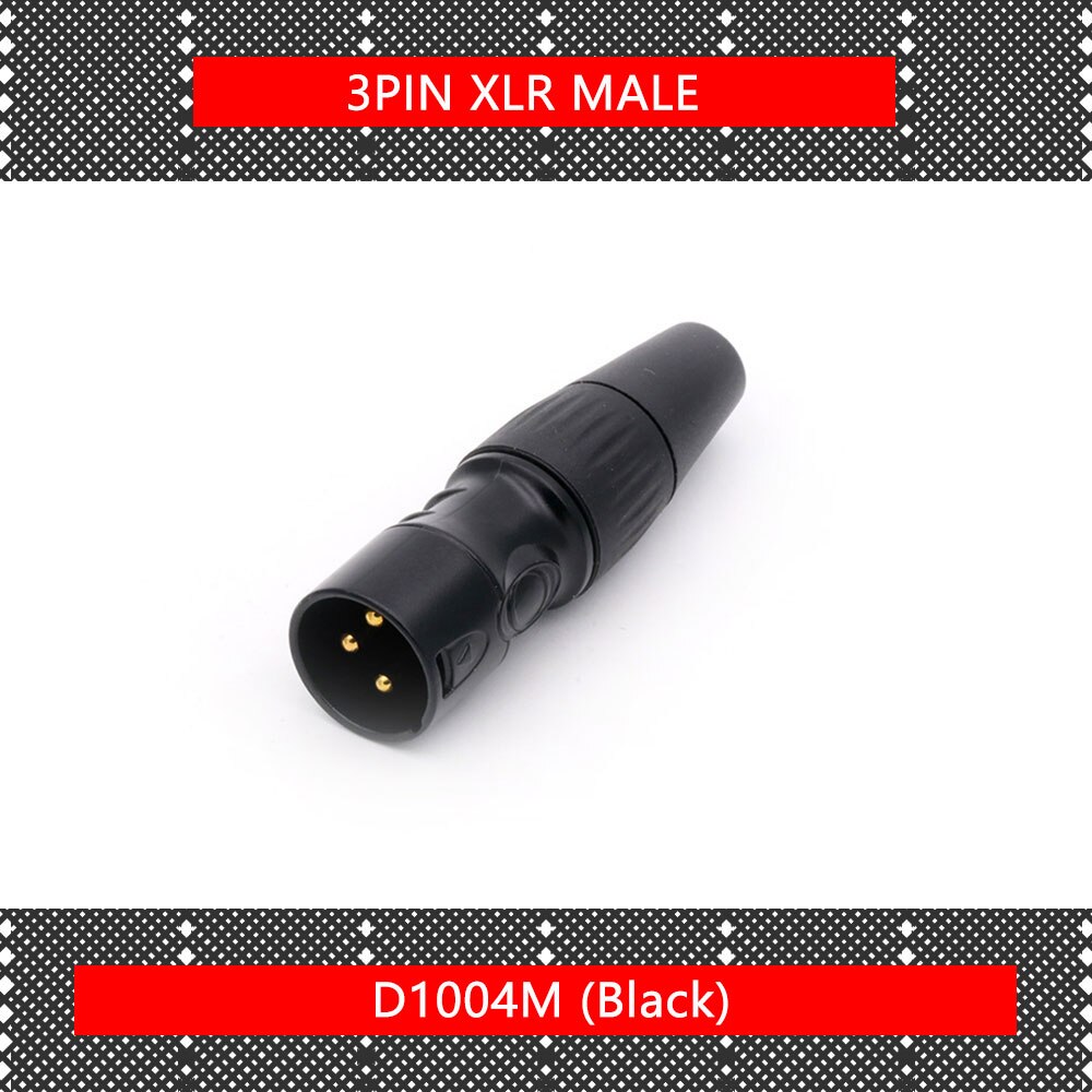 10 Stks/partij 3 Pin Xlr Plug Jack Mannelijke/Vrouwelijke 3 Pole Xlr Socket Microfoon Mic Kabel Draad Connector Zwart kleur: 10xM 3P