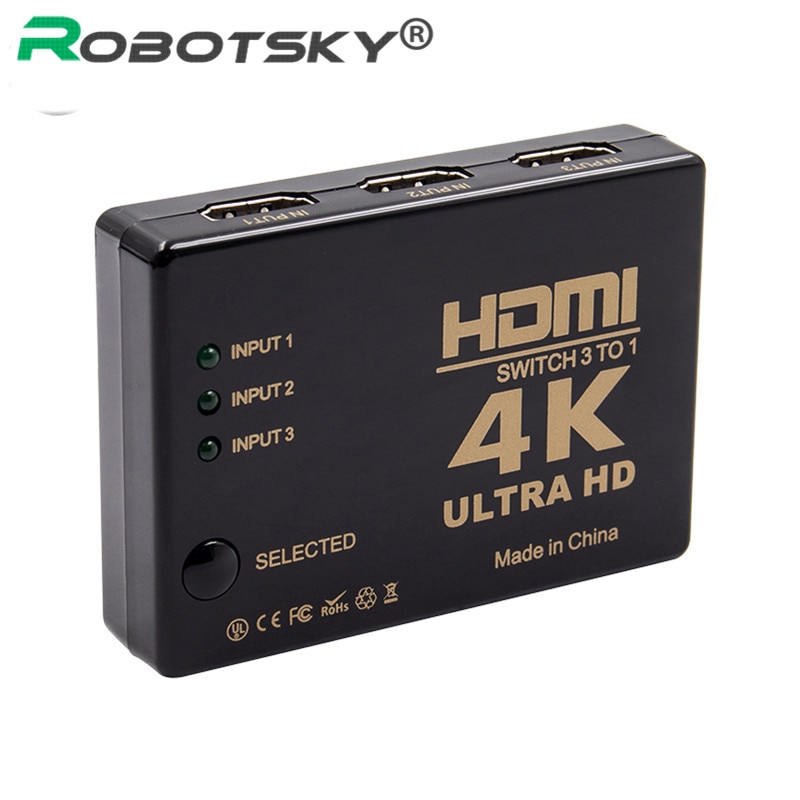 3 In 1 Out Hdmi-Compatibel Switcher Splitter 3 Port 1080P Switch Selector Splitter Box Ultra Hd Voor hdtv Xbox PS3 PS4 Multimedia