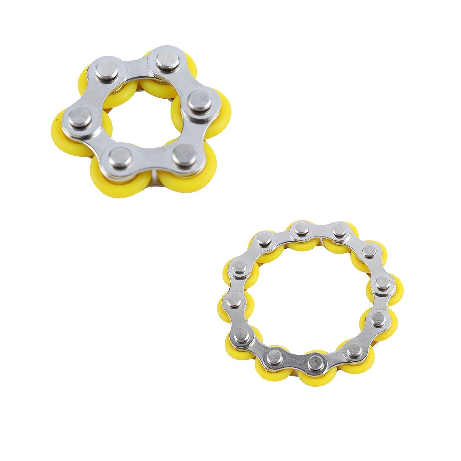 2PC 6/12 nodi nuovi portachiavi catena Fidget giocattoli per ansia catena antistress catena per bicicletta in acciaio inossidabile fibbia portachiavi giocattolo dito: F