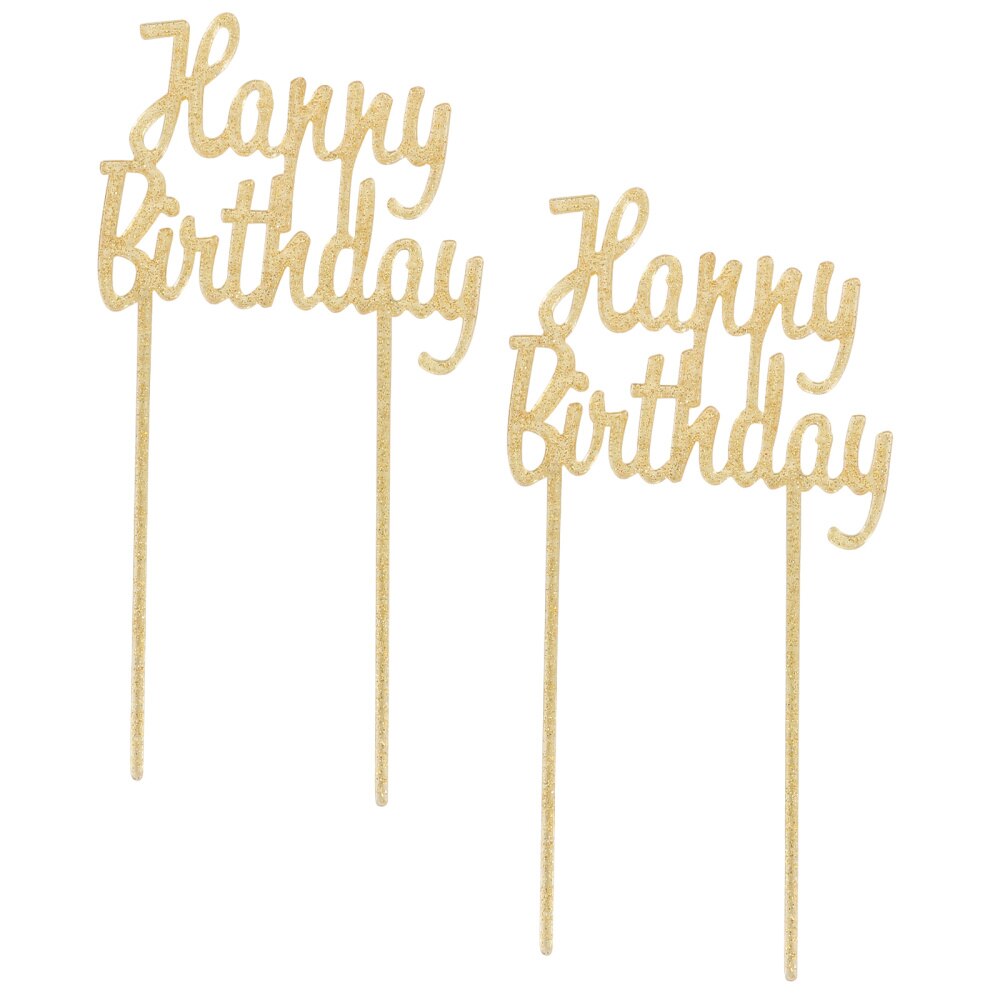 2pcs Acrylic Birthday Cake Topper Cake Decorations