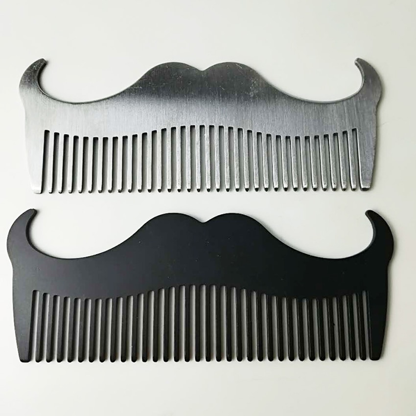 1Pc Stainless Steel Beard Comb Brush Men DIY Styling Mustache Combs Barber Shop Hairdressing Hair Trimming Styling Comb Tools
