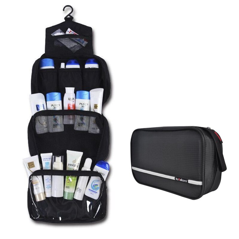 colgando viaje bolsa neceser de aseo personal Kit para hombres mujeres cosméticos robusto gancho colgante ducha bolsas