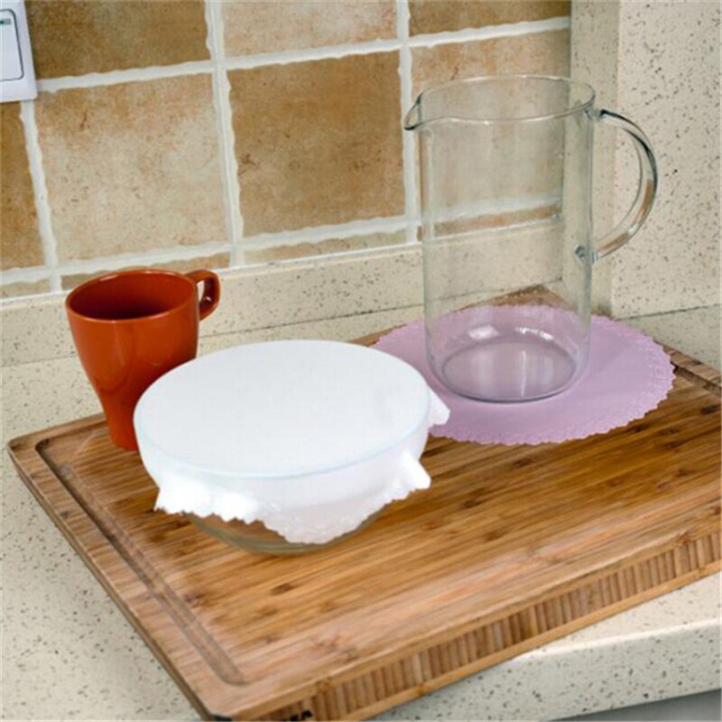 Blå vit rosa grön resuable mat färska hålla täcka microwavable silikon stretch lock spets kopp mattor köksredskap täcka