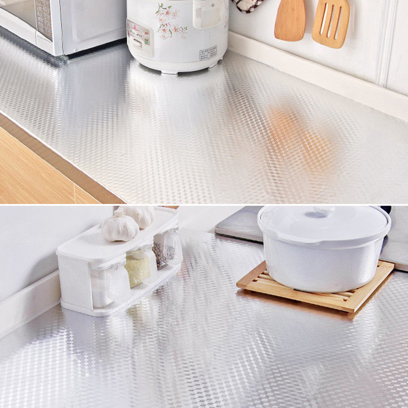 Zelfklevende Waterdichte Olie-Proof Aluminiumfolie Keukenkast Muursticker