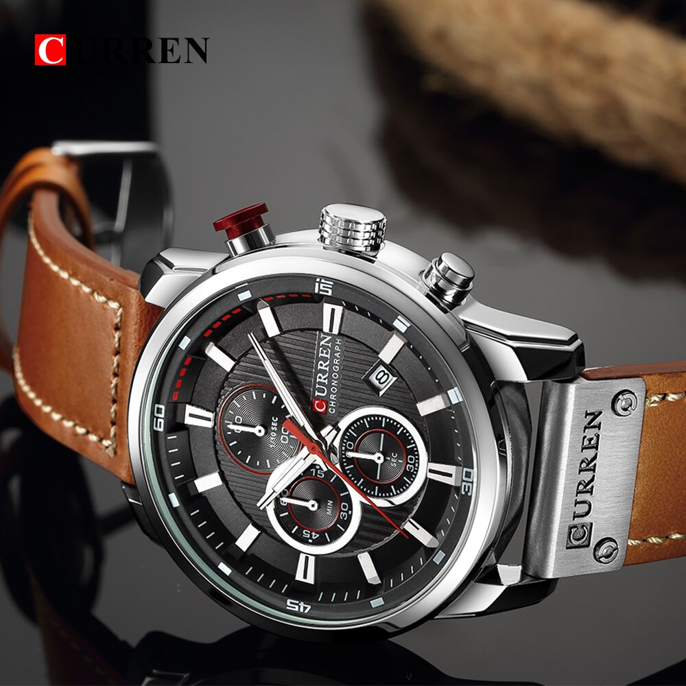 Curren Datum Quartz Mannen Horloges Top Luxe Mannelijke Klok Chronograph Sport Mens Polshorloge Hodinky Relogio Masculino