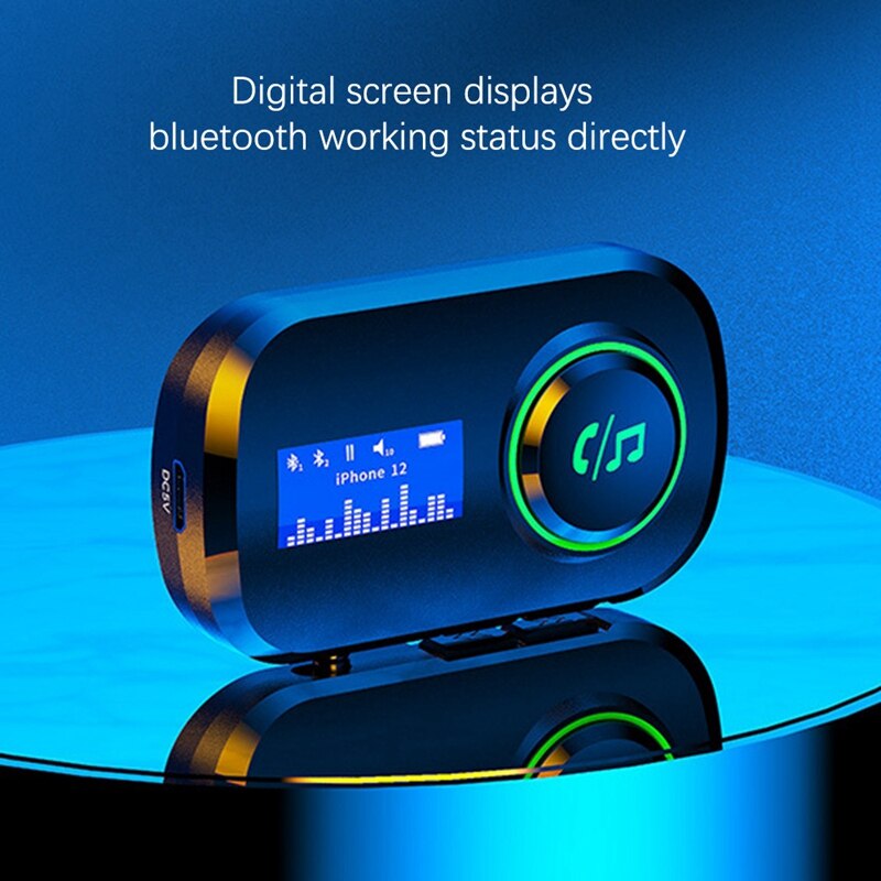 Auto-lcd-display-audio-transmitter-receiver bluetooth 5.0 aux stereo  mp3 -player freisprecheinrichtung drahtlosadapter