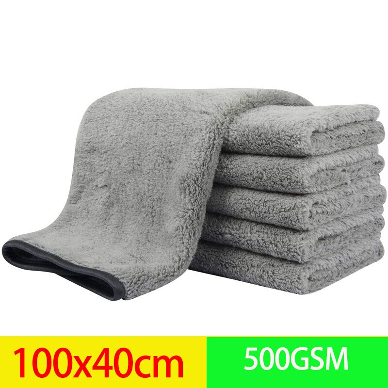 Mikrokuituliinat autonpuhdistusliinat, erittäin paksu auton kuivauspyyhe mikrokuituliina auton ja kodin kiillotukseen ja viimeistelyyn: 100 x 40cm