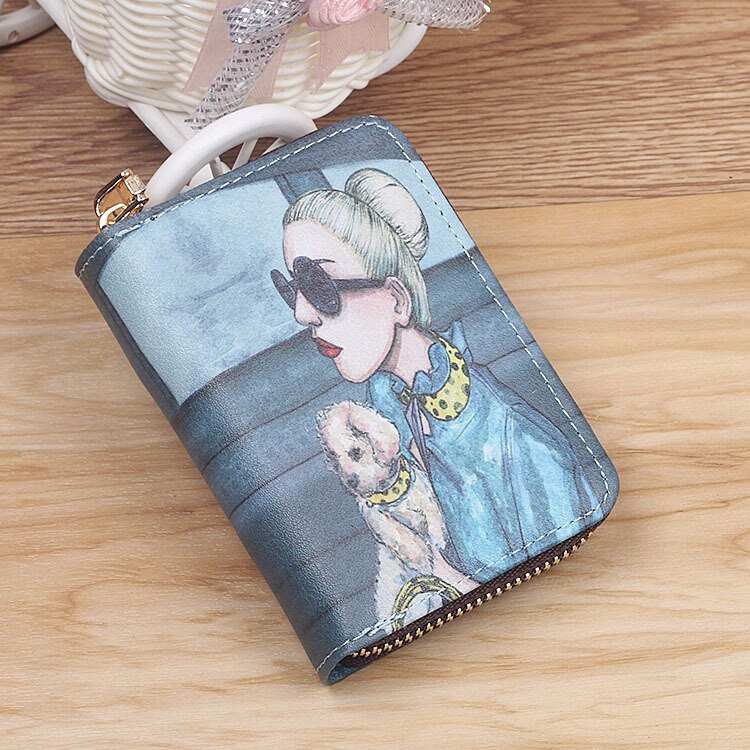 Bank Card Bag Girls Cartoon Small Wallet PU Leather Coin Purse Business ID Credit Card Holder Case Women Mini Clutch Bag: G