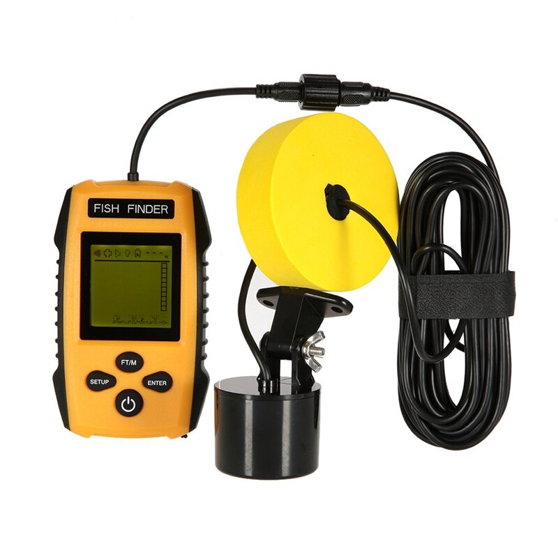 Portable Sonar Fish Finder Fishing Kayak Fishfinder Fish Depth Finder Echo Sounder Fishing Gear with LCD Display