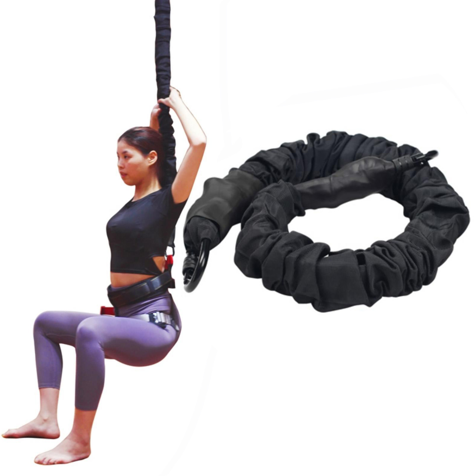 Cuerda de entrenamiento con bungee de alta resistencia, Cuerda de resistencia de bungee anti-gravedad y de suspensión para el gimnasio doméstico, solo incluye 1 cuerda de bungee: Verde