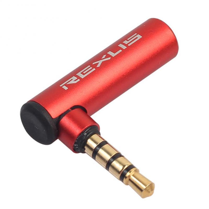 Convertidor de adaptador en ángulo de 3,5mm, macho a hembra, Conector de micrófono de Audio estéreo, Conector de clavija de auriculares derecho de 90 grados: Default Title