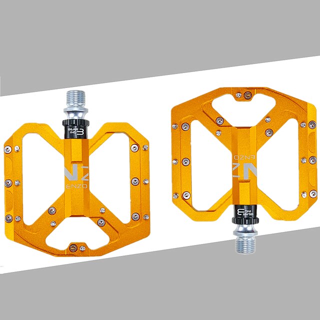 Ultraleicht ENZO Mountainbike Pedal Versiegelt 3 Lagerbier Straße Radfahren CNC Aluminium Legierung Eloxieren Flache Breite Mtb Fahrrad Pedale: NEZO golden