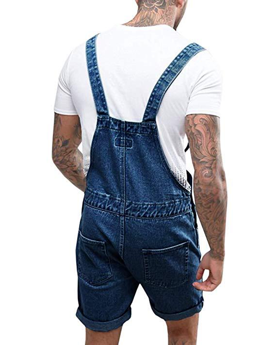Männer Plus Größe Kurze Overalls Latzhose Männer Große Größe Denim Overalls Shorts mit Tasche Lose Stil Overalls für männer
