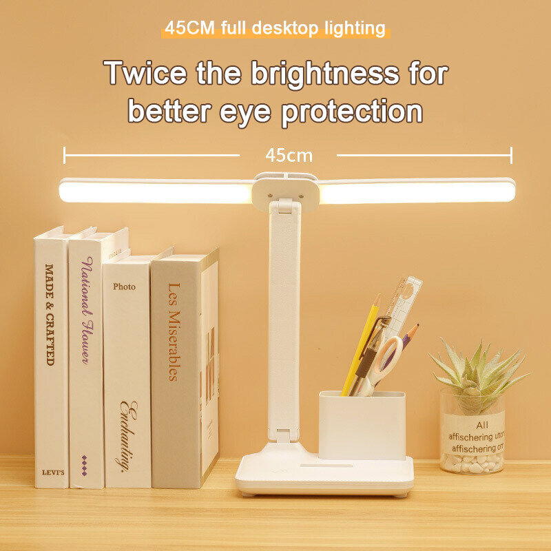Usb-oplaadbare led-tafellamp met traploze dimfunctie, multifunctionele nachtlamp voor de slaapkamer, leeslamp met wit licht.