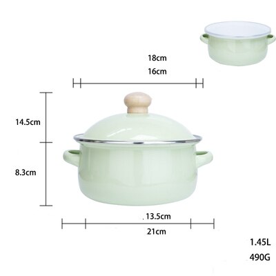 Enamel Japanese Soup Pot with Lid Saucepan Cookware Pan for Gas Cooker Housewares Kitchen Tool Cooking Pots Fast Heating: Pure red