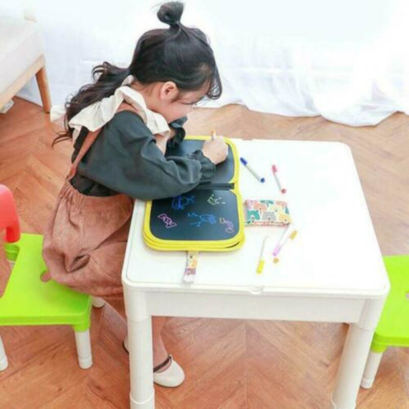 Planche à Dessin Effaçable Portable Pour Enfants – Livre Graffiti 14 Pages – Voyage, 3-8 Ans (Vert)