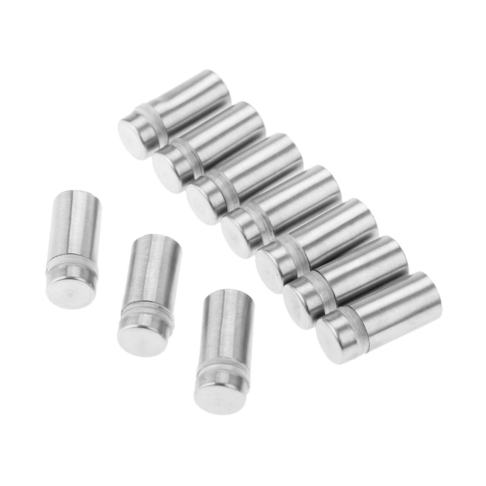 10Pcs Advertisement Standoffs Bolts Mount Advertising Screws Decorative Mirror Glass Nail Fastener 12x25mm Stainless Steel