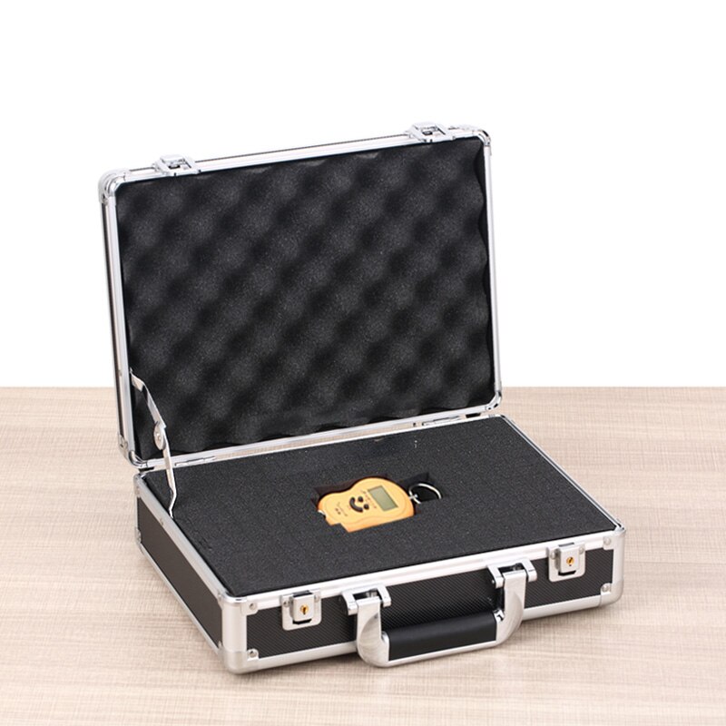 Toolbox Portable Aluminum Tool Box Instrument Box Safety Storage Case Instrument Box Suitcase with Sponge 330x240x100mm: Black